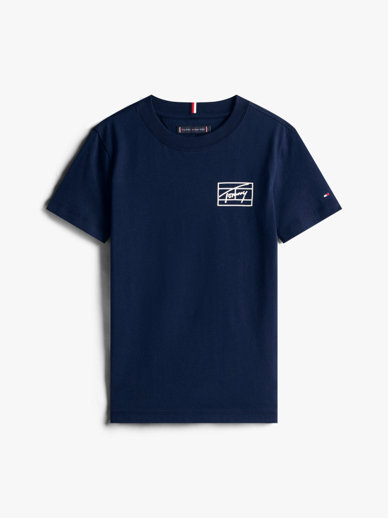 Blue Varsity TH Signature Logo Flag T-Shirt  Boys