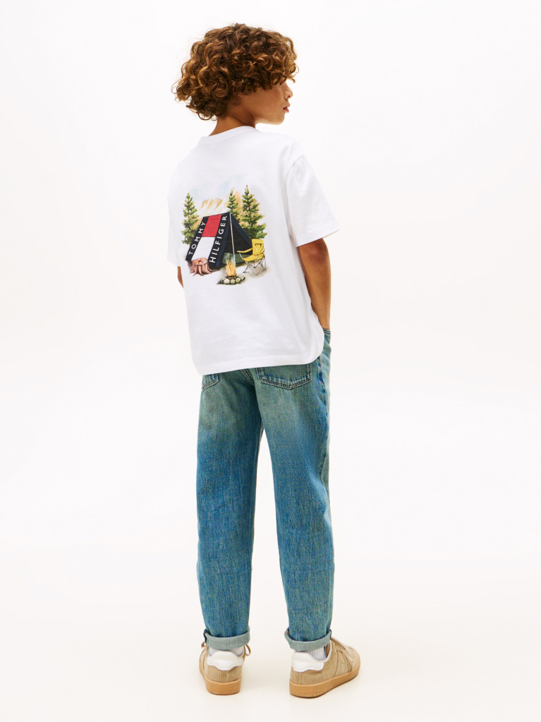 White Back Graphic Crew Neck T-Shirt  Boys