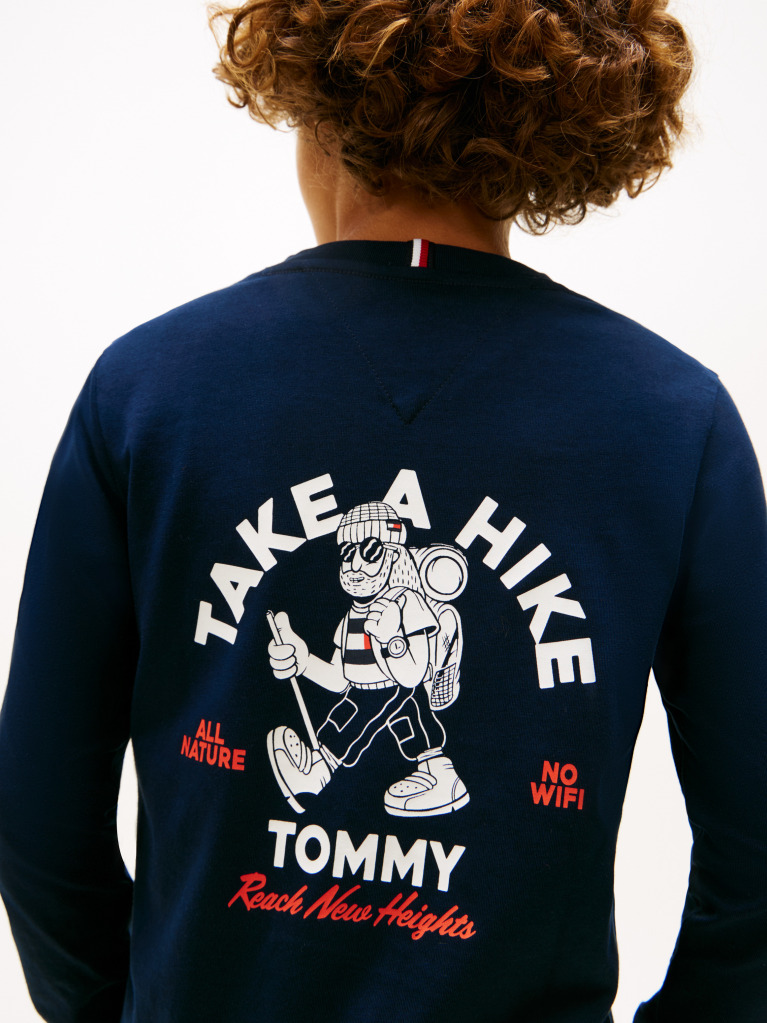 Blue Take A Hike Print Long Sleeve Tee  Boys
