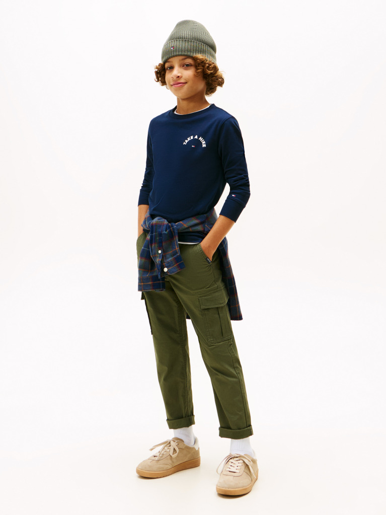 Blue Take A Hike Print Long Sleeve Tee  Boys
