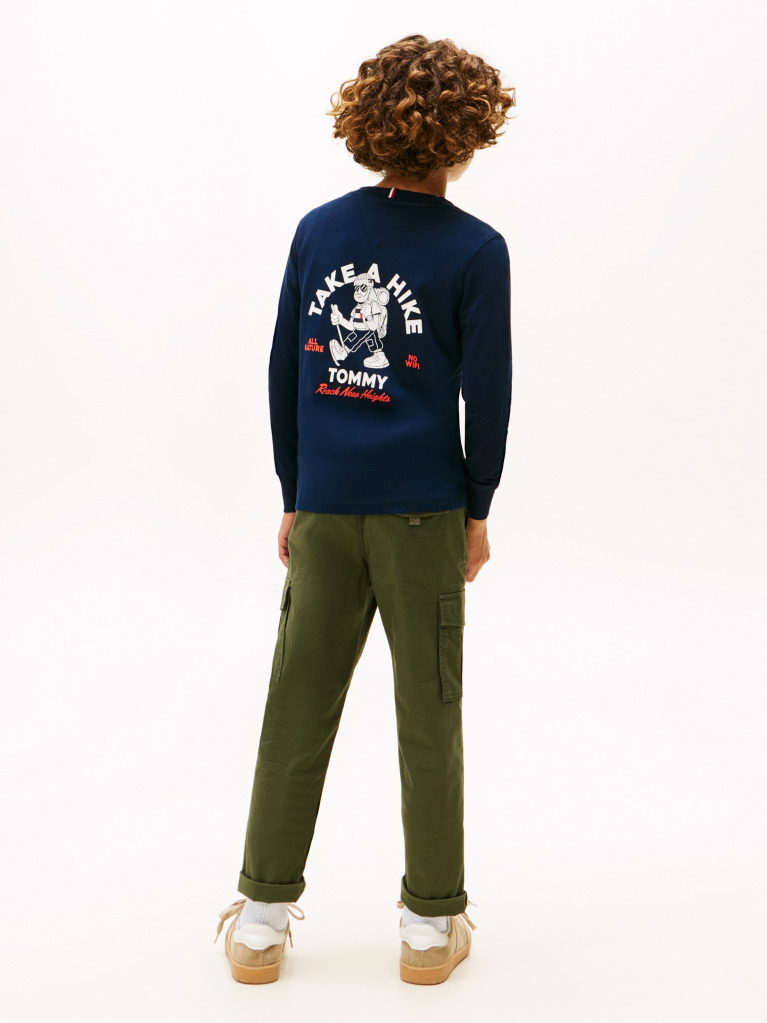 Blue Take A Hike Print Long Sleeve Tee  Boys