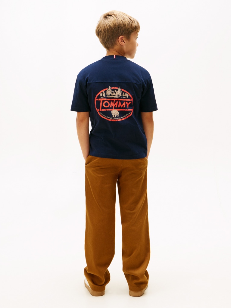 Blue Seasonal Texture Print Short Sleeve Tee  Boys