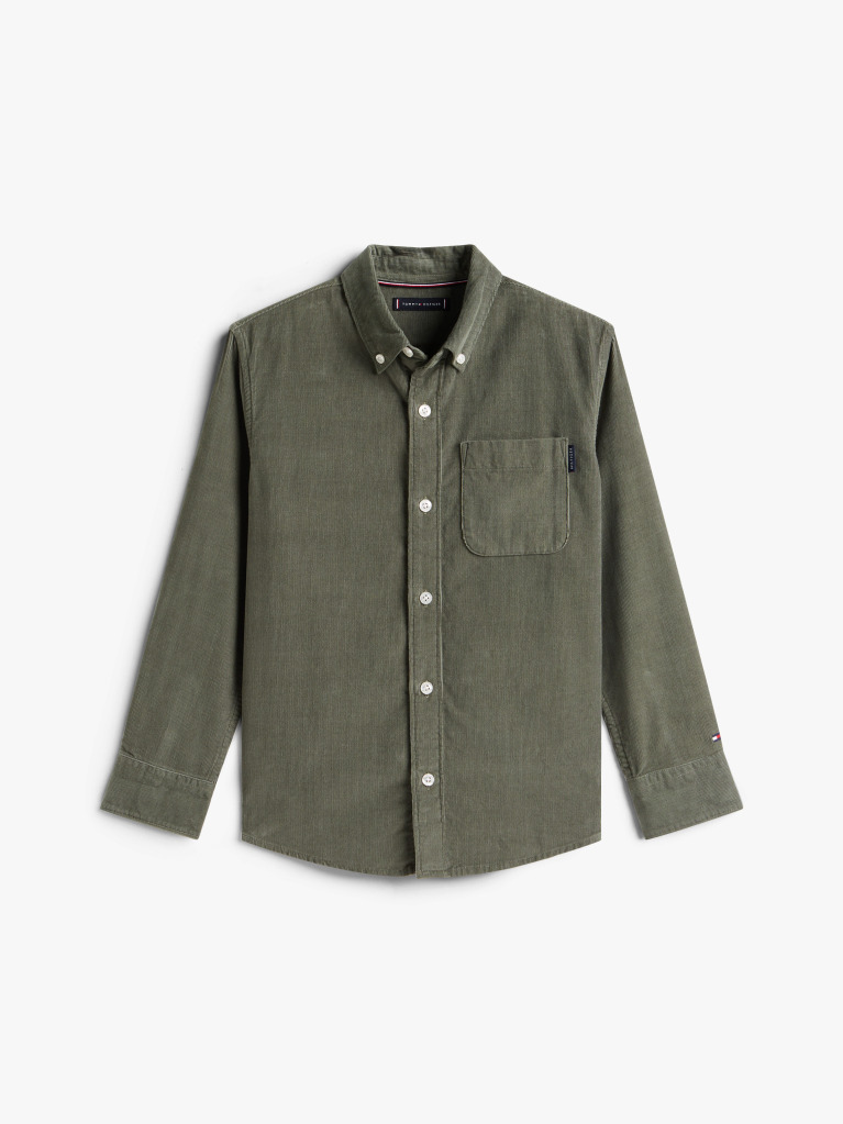 Green Regular Fit Corduroy Shirt  Boys