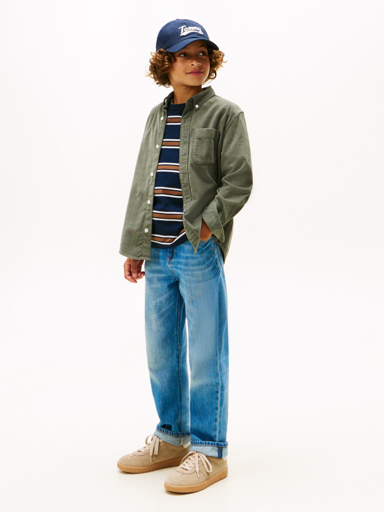 Green Regular Fit Corduroy Shirt  Boys