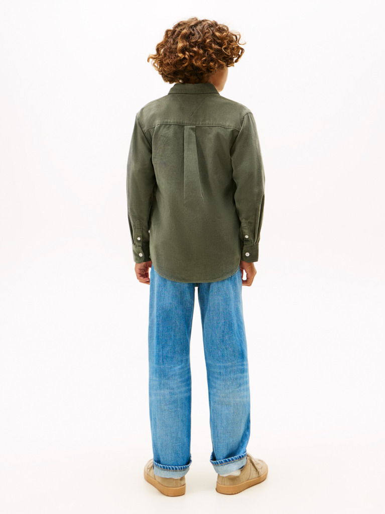 Green Regular Fit Corduroy Shirt  Boys