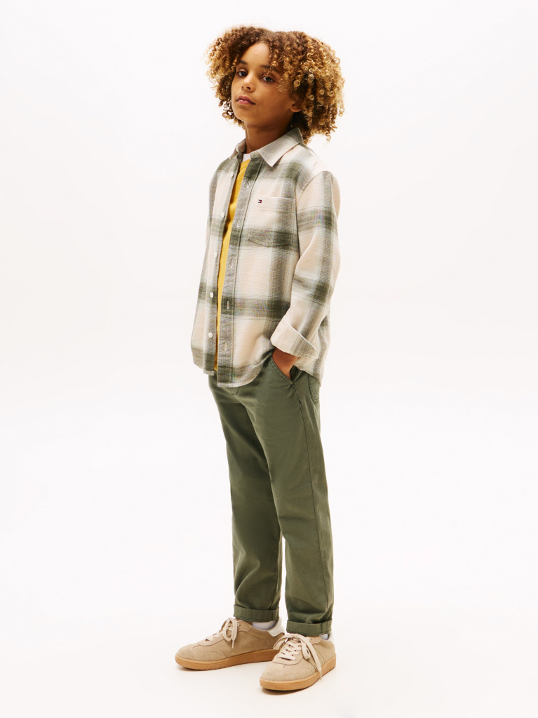 Multi Regular Fit Waffle Knit Check Shirt  Boys