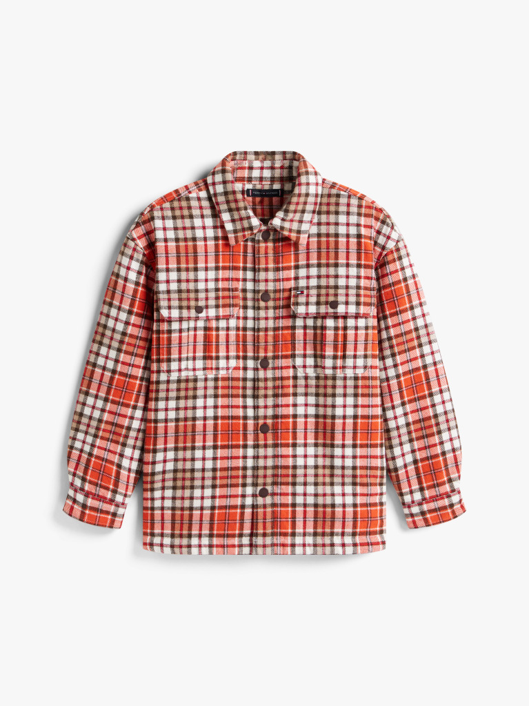 Multi Regular Fit Check Twill Overshirt  Boys