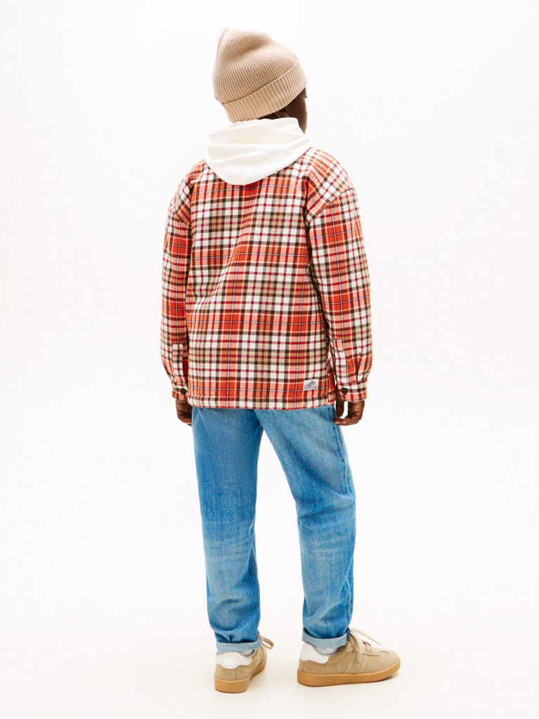 Multi Regular Fit Check Twill Overshirt  Boys
