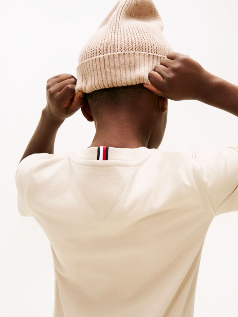 Beige Logo Print T-Shirt  Boys