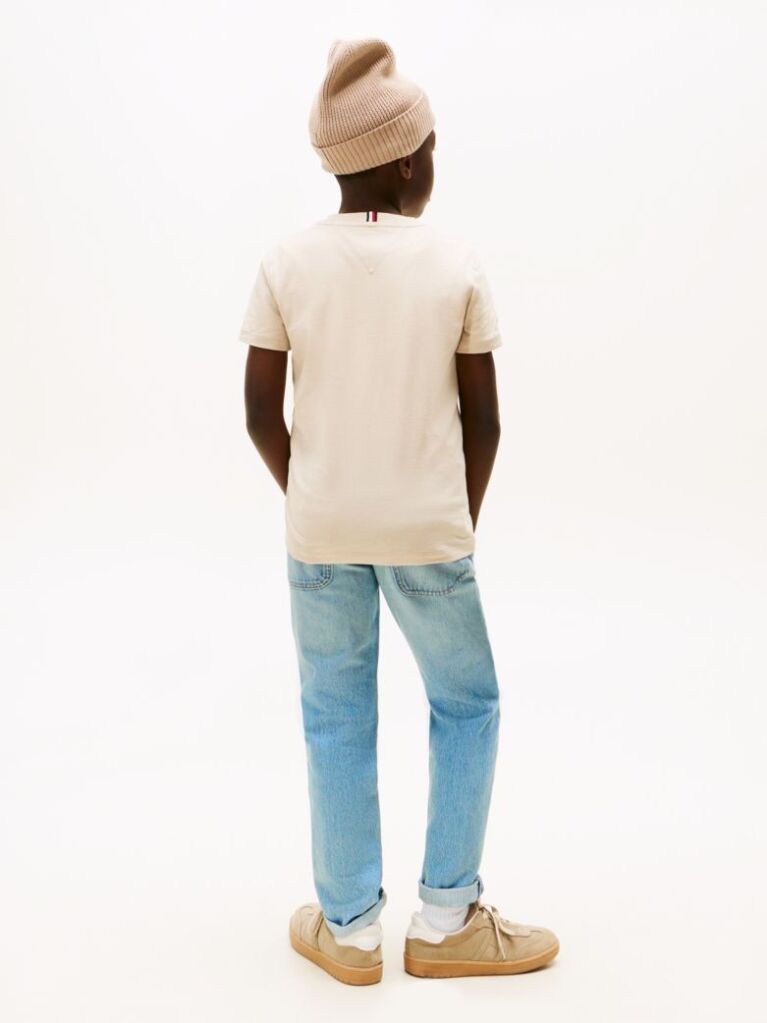 Beige Logo Print T-Shirt  Boys