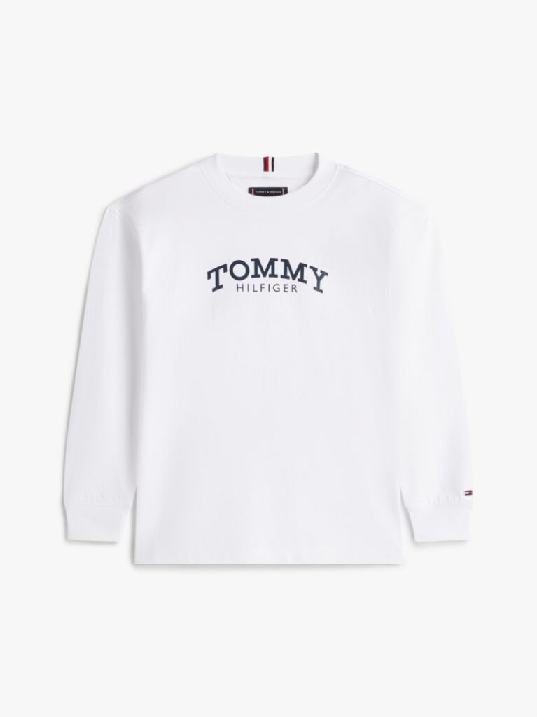 White Logo Print Long Sleeve T-Shirt  Boys