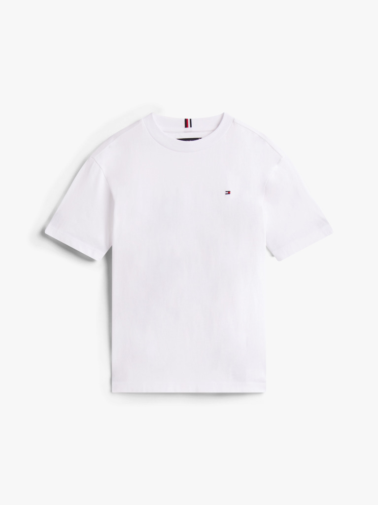 White Varsity Multi Badge Print Short Sleeve Tee  Boys