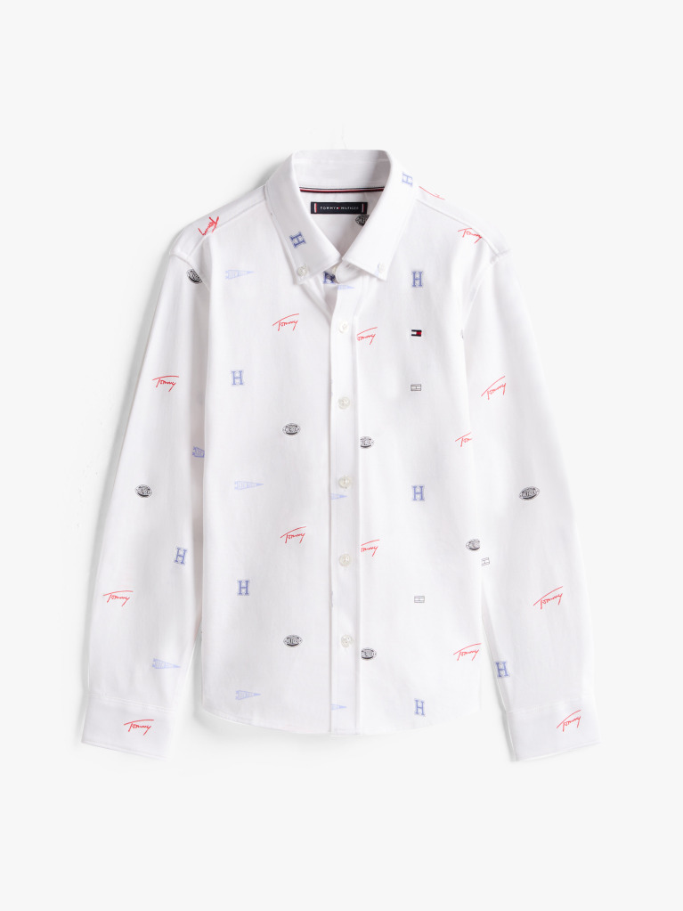 White Varsity Jersey Long Sleeve Shirt  Boys