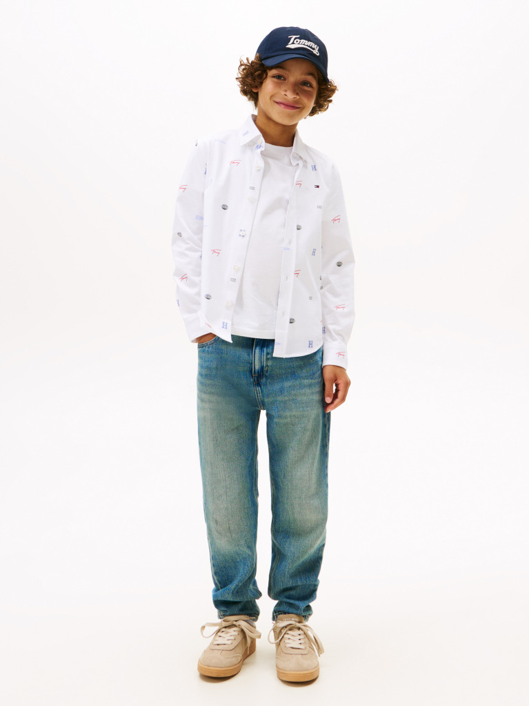 White Varsity Jersey Long Sleeve Shirt  Boys