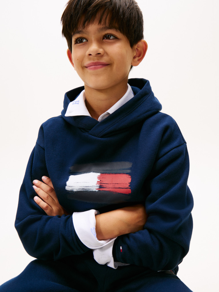 Blue Hilfiger Flag Hoody  Boys