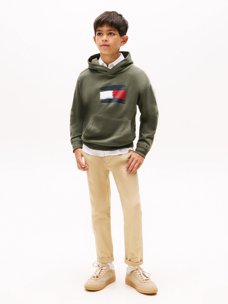 Green Hilfiger Flag Hoody  Boys