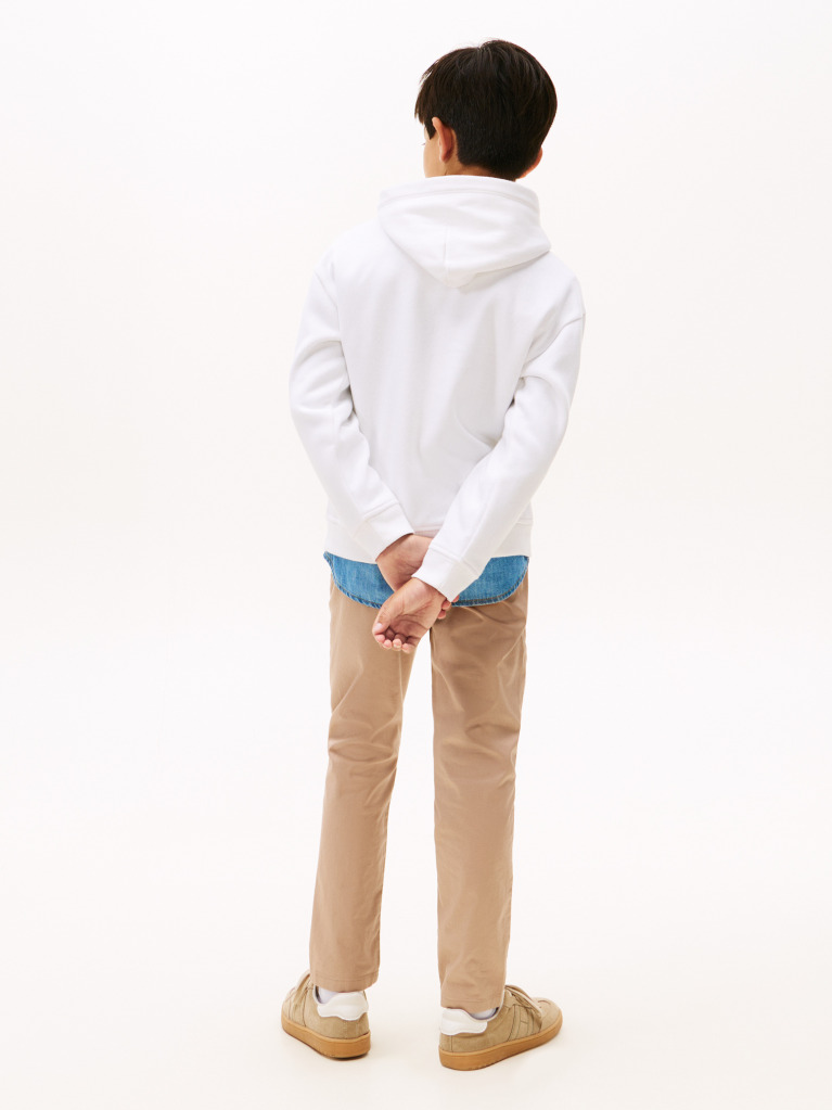 White Hilfiger Flag Hoody  Boys