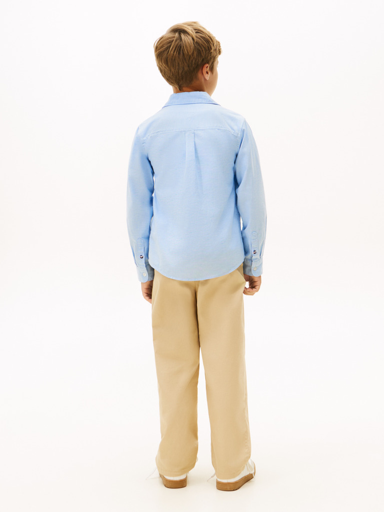 Blue Stretch Cotton Poplin Shirt  Boys