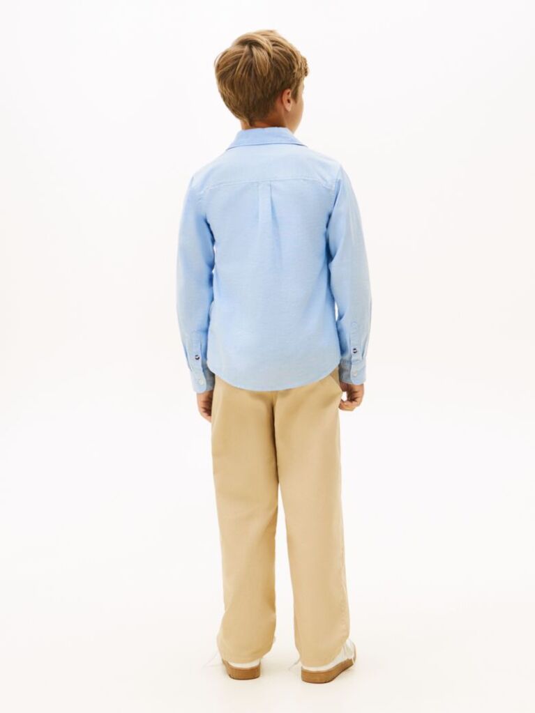 Blue Stretch Cotton Poplin Shirt  Boys