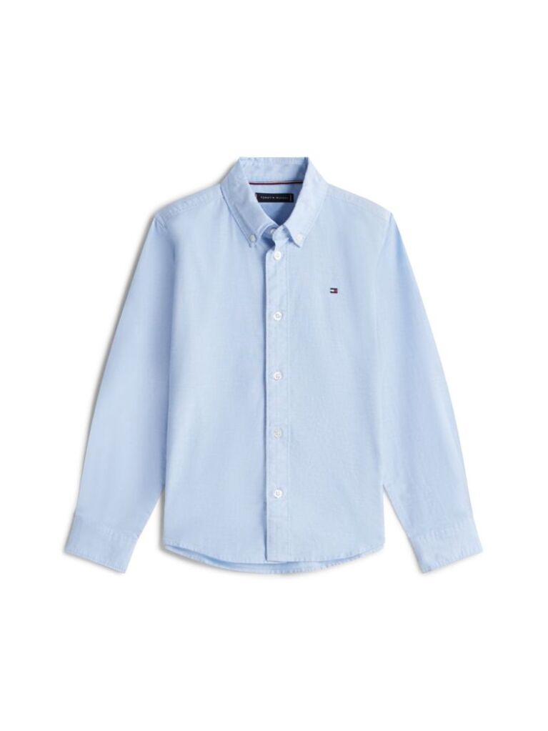 Blue Stretch Cotton Poplin Shirt  Boys