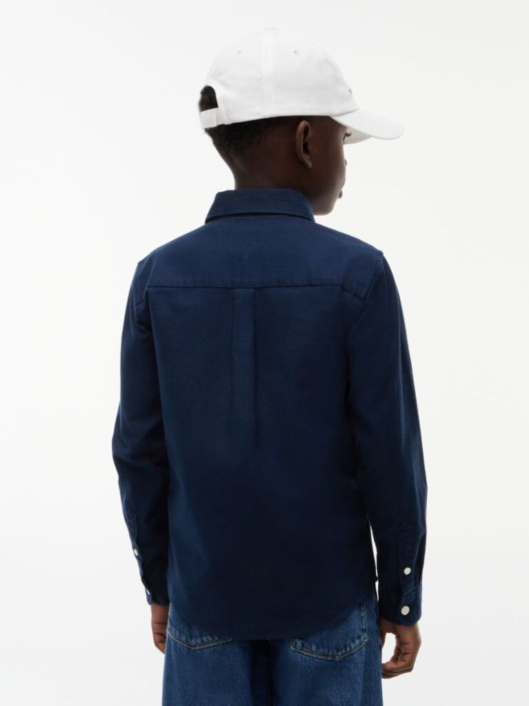 Blue Stretch Cotton Poplin Shirt  Boys