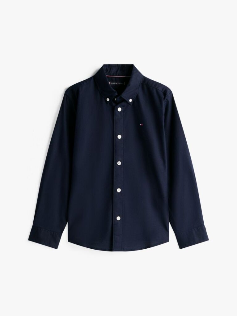 Blue Stretch Cotton Poplin Shirt  Boys
