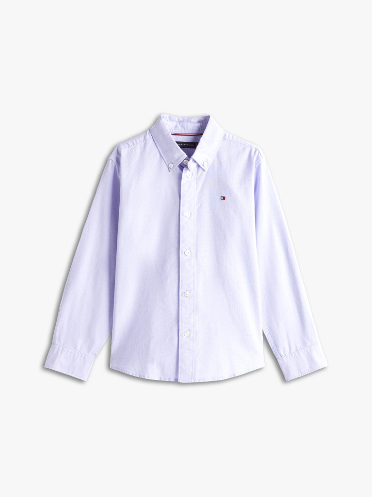 Blue Stretch Cotton Poplin Shirt  Boys