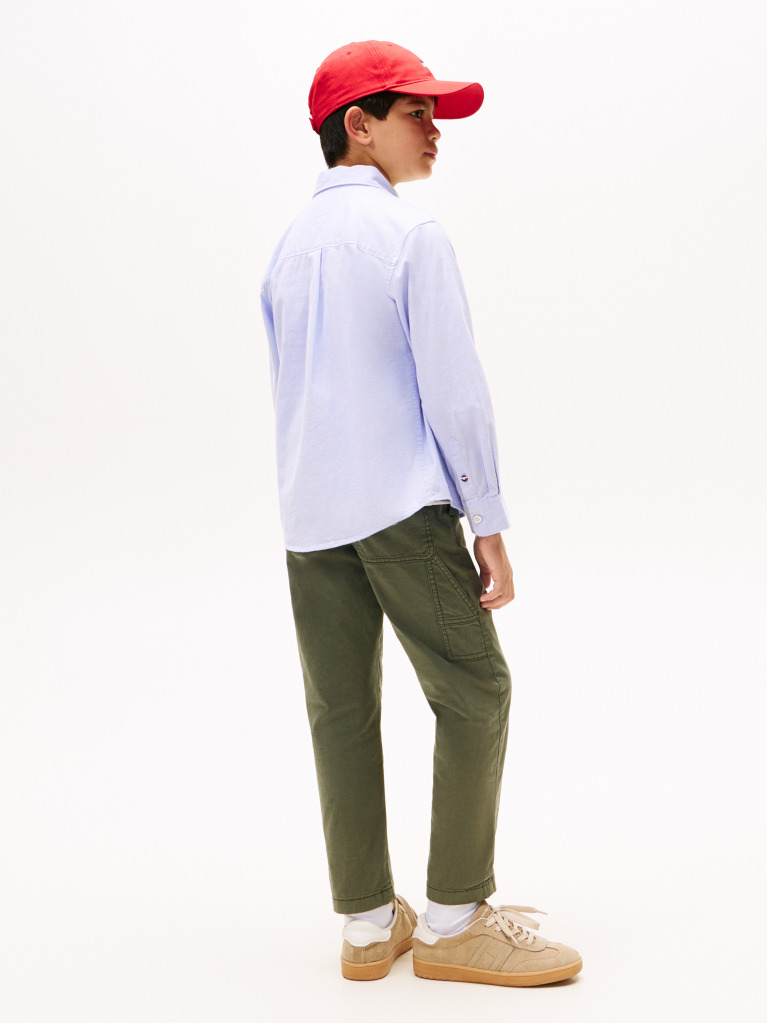Blue Stretch Cotton Poplin Shirt  Boys