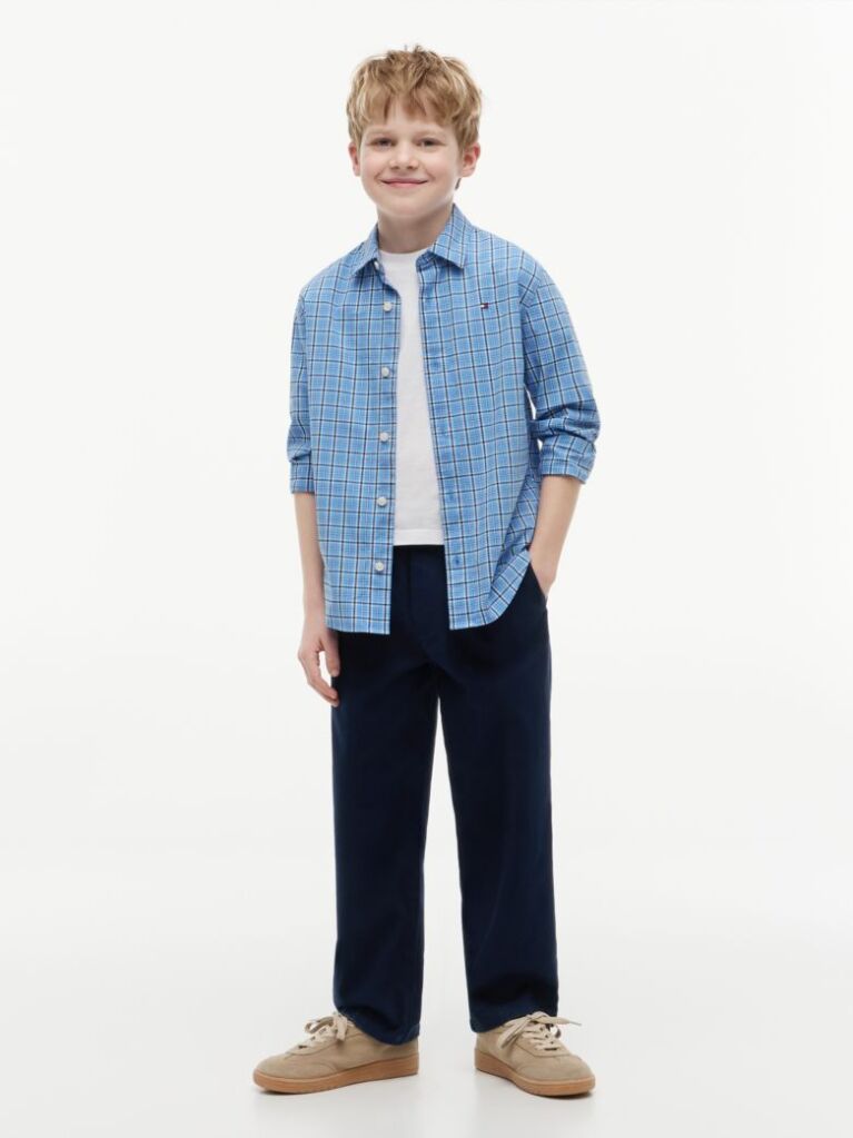 Blue Essential Loose Twill Trousers  Boys