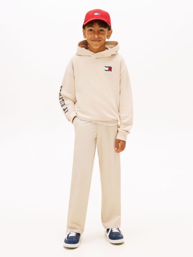 Beige Wavy Flag Terry Hoody  Boys