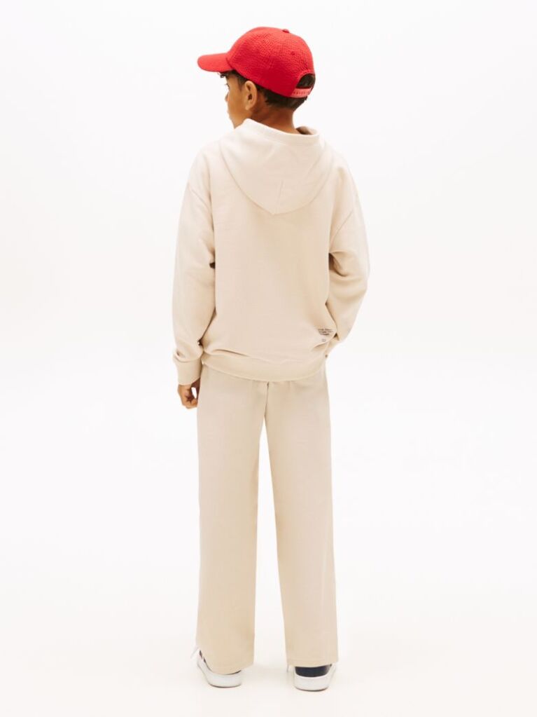 Beige Wavy Flag Terry Hoody  Boys