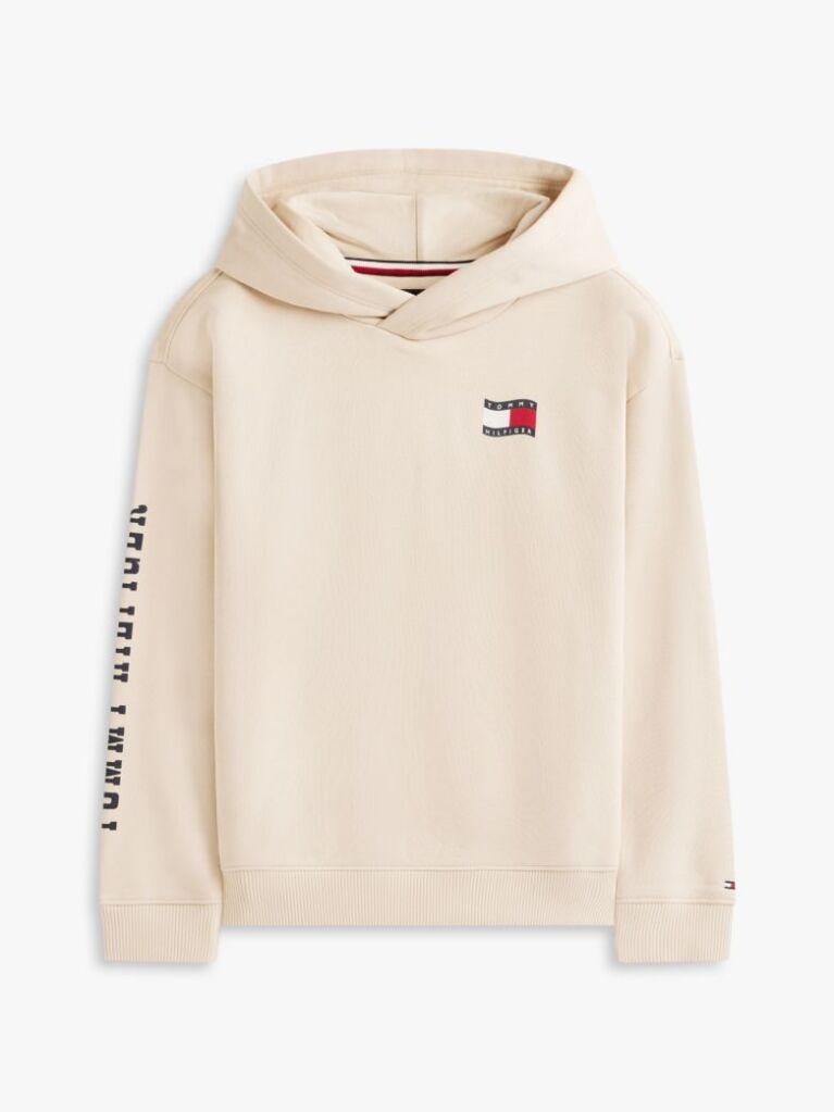 Beige Wavy Flag Terry Hoody  Boys