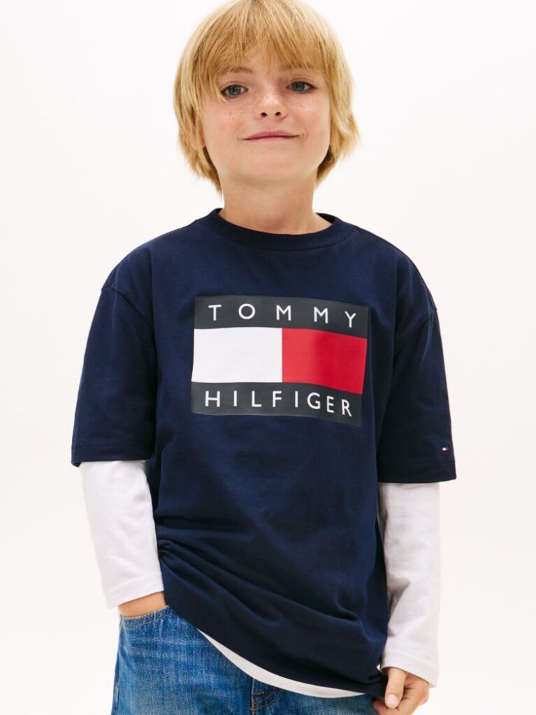 Blue Heritage Flag Print Jersey T-Shirt  Boys