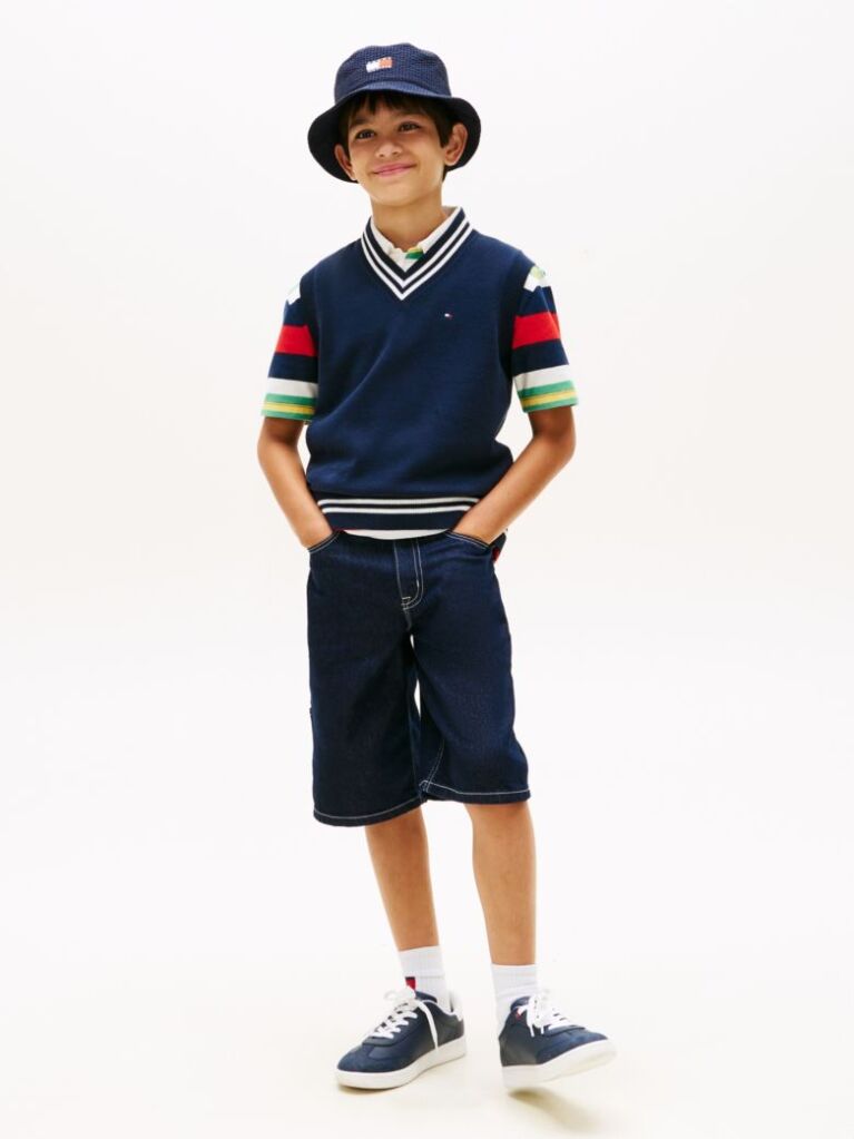 Blue Essential V-Neck Sweater Vest  Boys