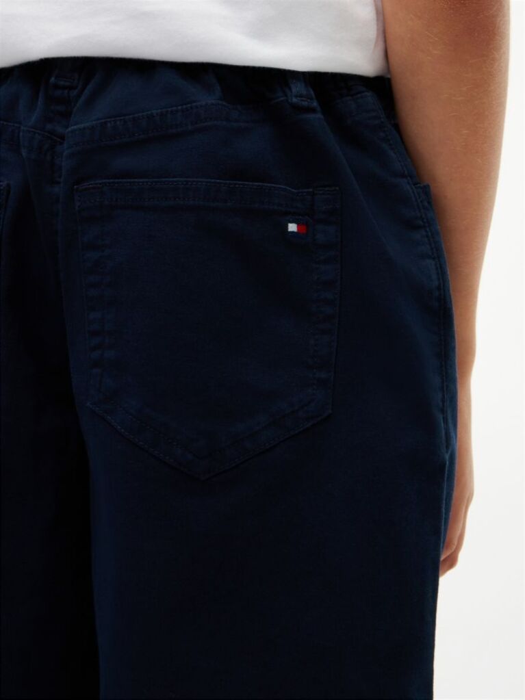 Blue Herringbone Barrel Leg Twill Trousers  Boys