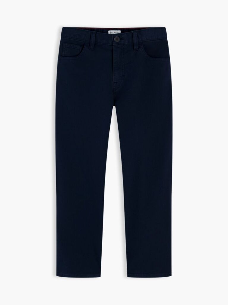 Blue Herringbone Barrel Leg Twill Trousers  Boys