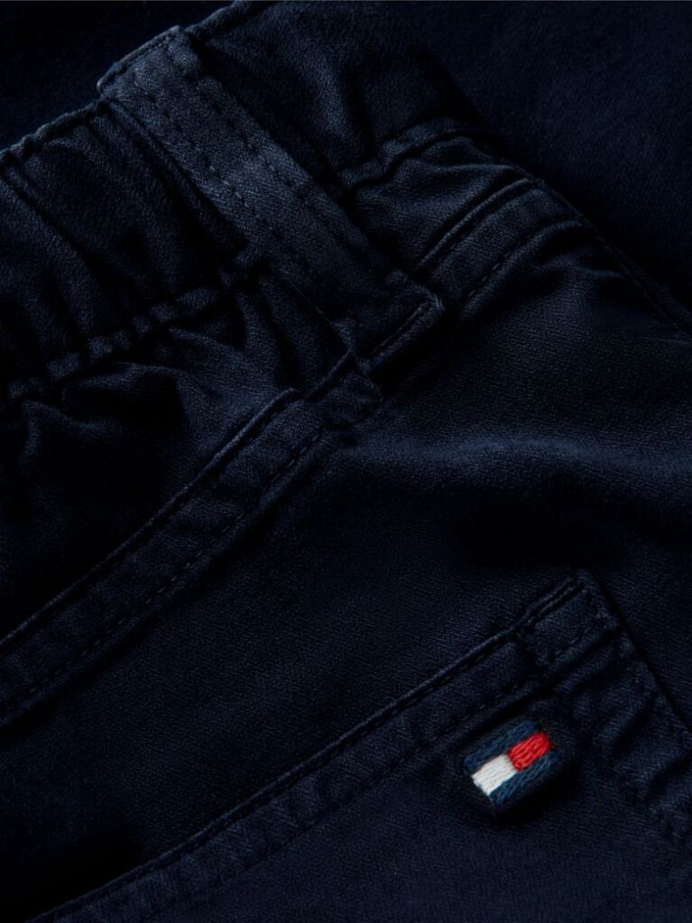 Blue Herringbone Barrel Leg Twill Trousers  Boys