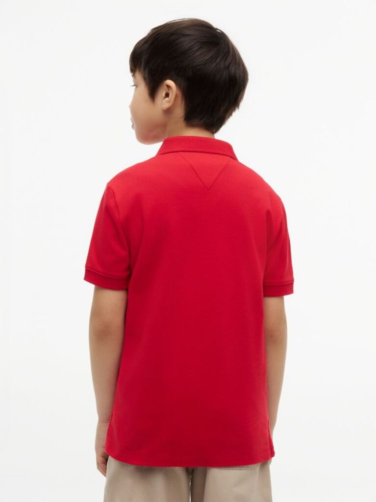 Red Regular Fit Graphic Embroidery Polo Shirt  Boys