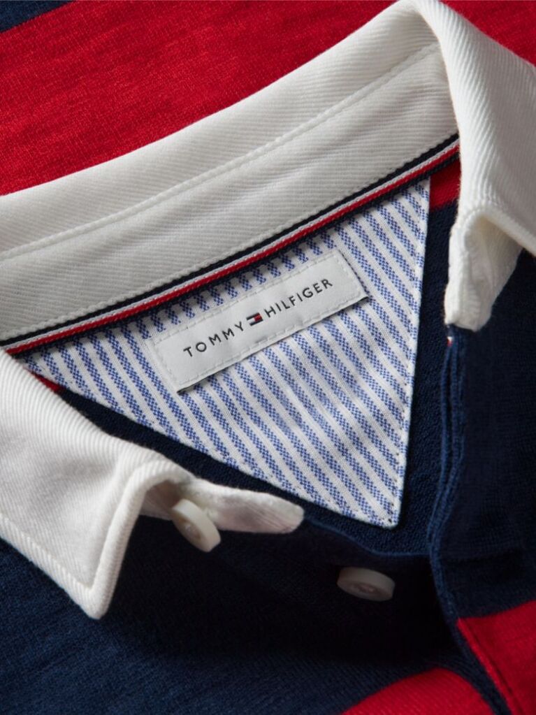 Multi Regular Fit Stripe Long Sleeve Polo Shirt  Boys