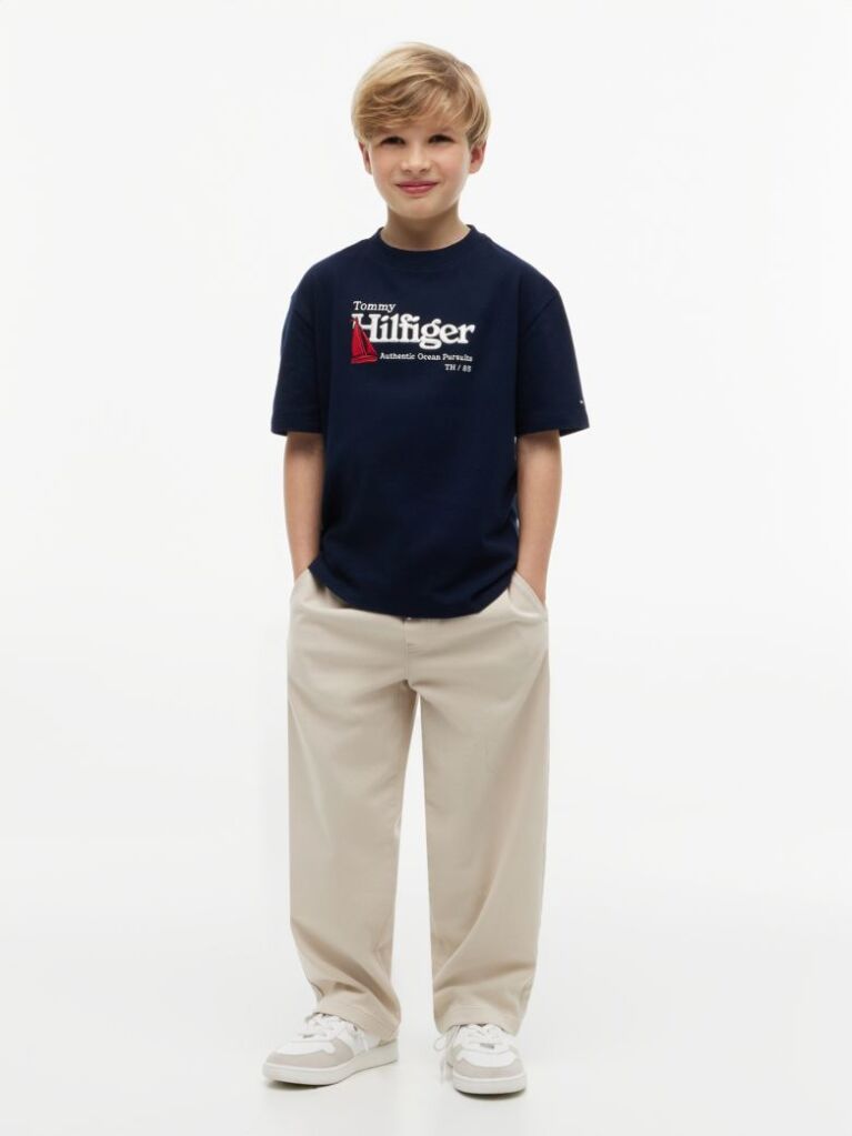 Blue Logo Embroidery Pique T-Shirt  Boys