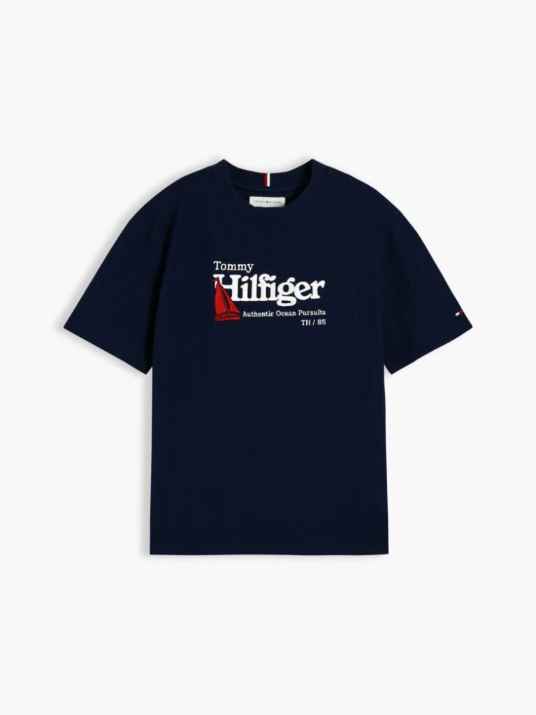 Blue Logo Embroidery Pique T-Shirt  Boys