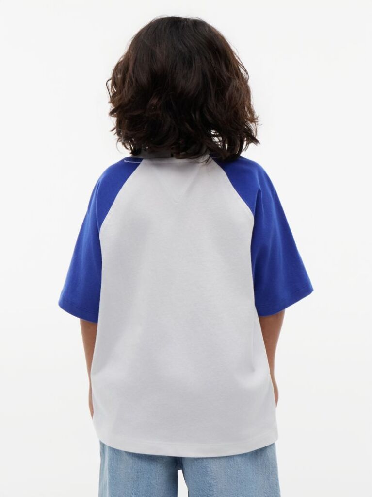 Blue Logo Colour-Blocked Raglan Sleeve T-Shirt  Boys