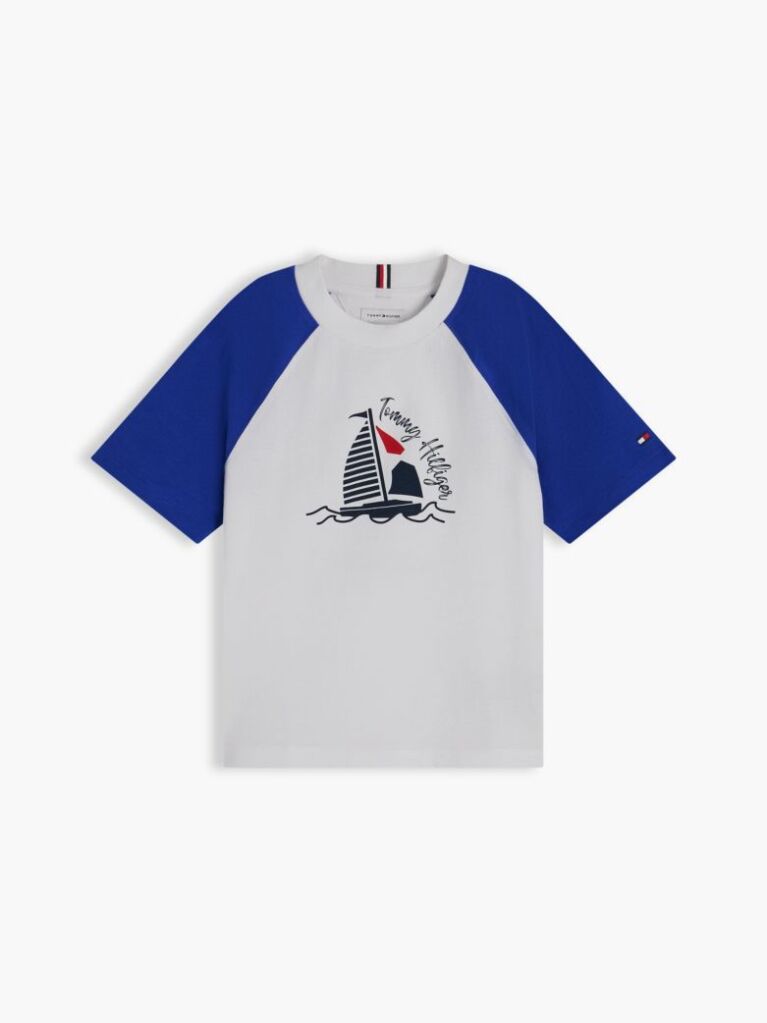 Blue Logo Colour-Blocked Raglan Sleeve T-Shirt  Boys