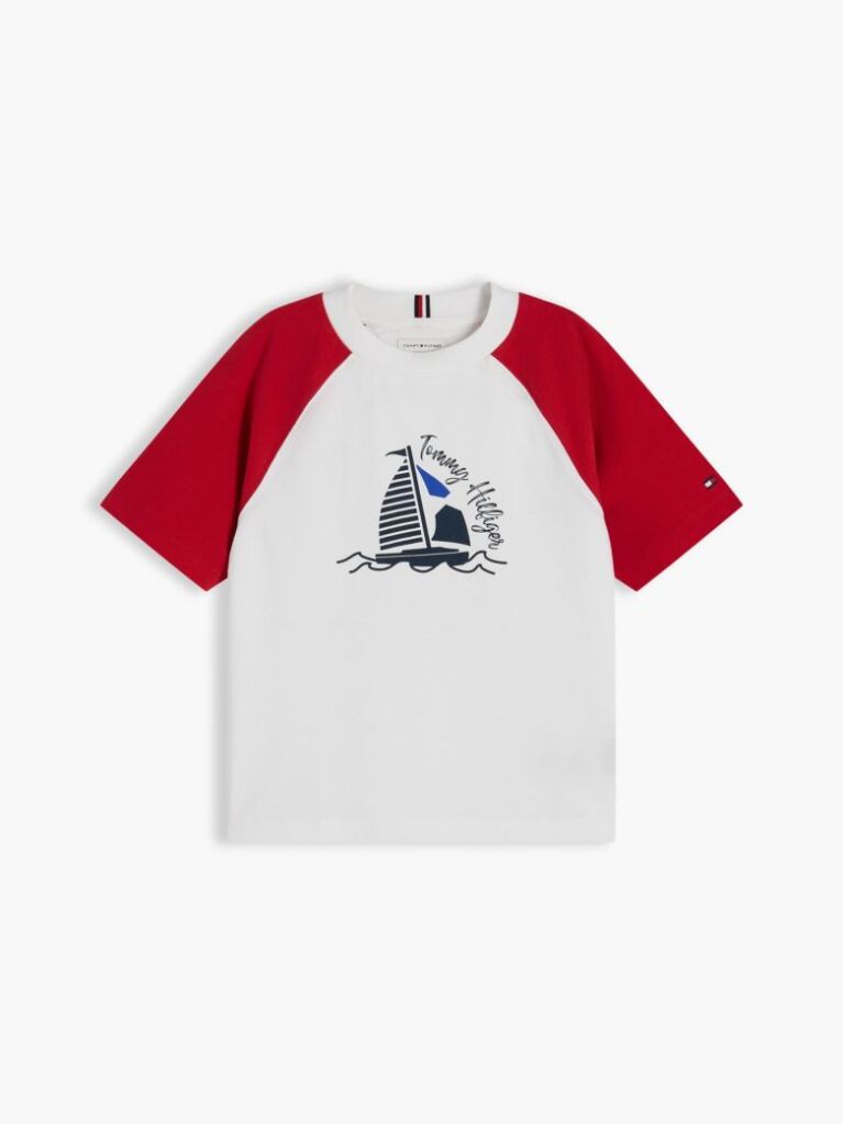 Red Logo Colour-Blocked Raglan Sleeve T-Shirt  Boys