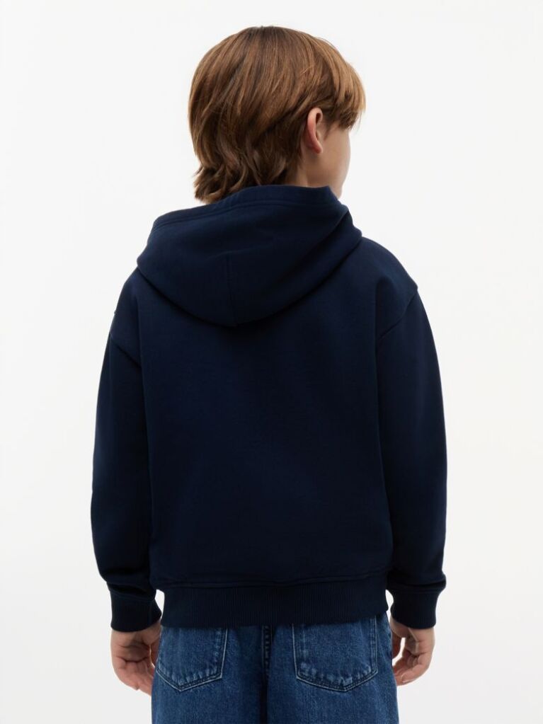 Blue Tonal Flag Logo Terry Zip-Thru Hoody  Boys