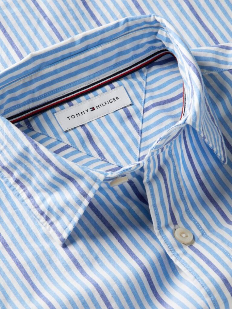 Multi Regular Fit Stripe Logo Embroidery Poplin Shirt  Boys