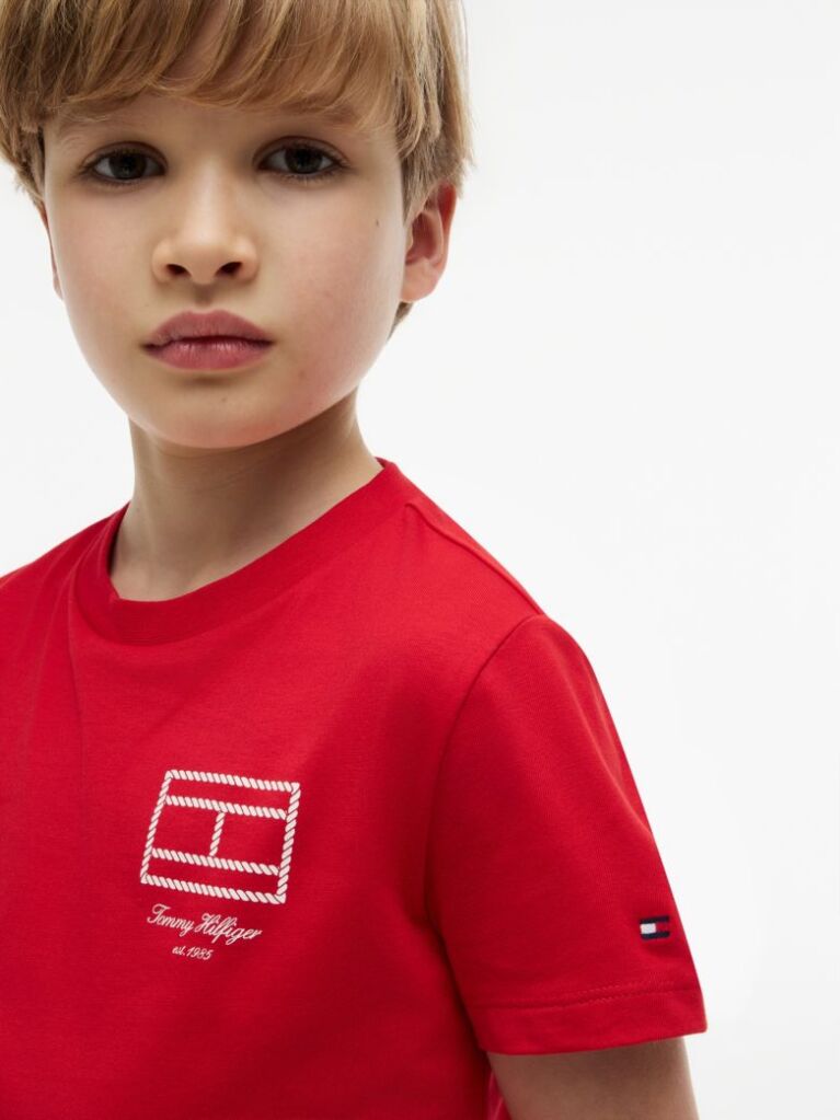 Red Outline Flag Logo Jersey T-Shirt  Boys