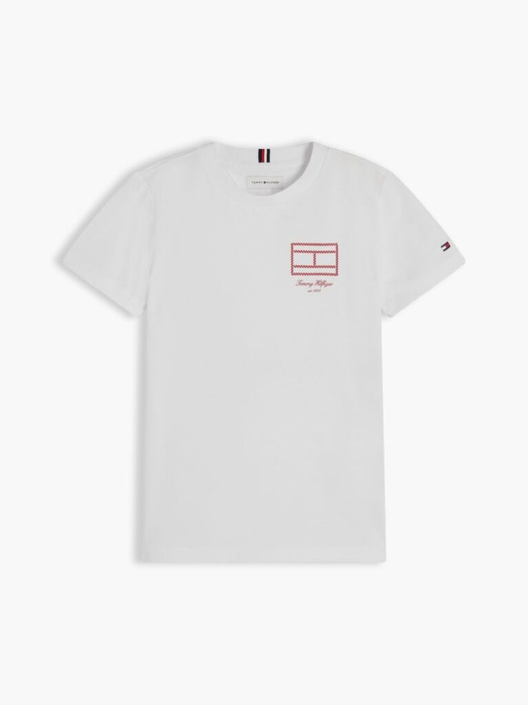 White Outline Flag Logo Jersey T-Shirt  Boys