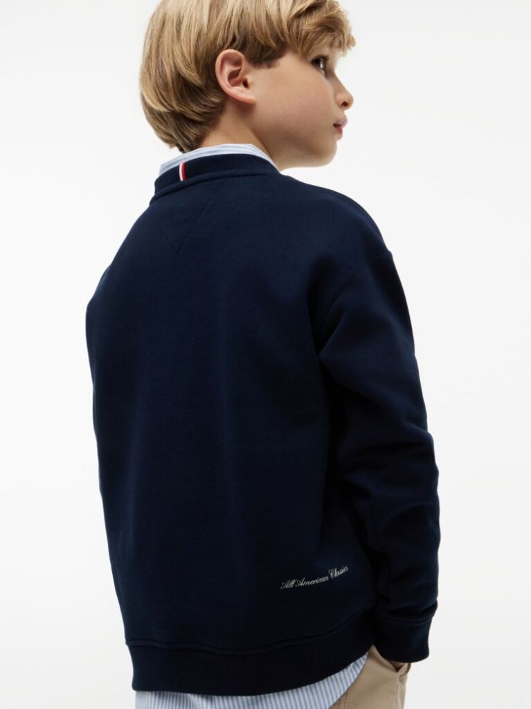 Blue Outline Flag Logo Terry Sweatshirt  Boys