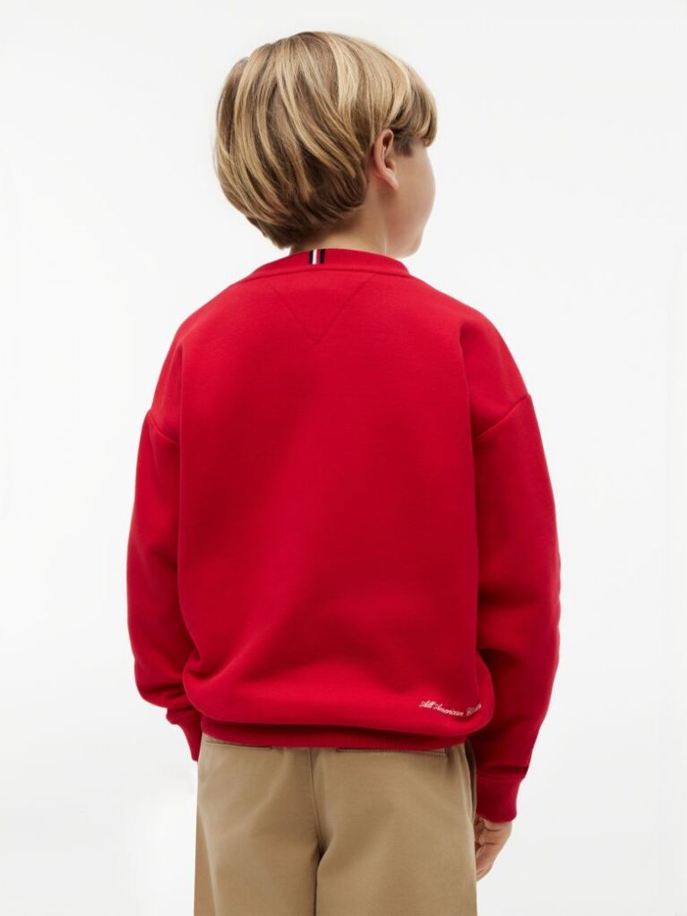 Red Outline Flag Logo Terry Sweatshirt  Boys